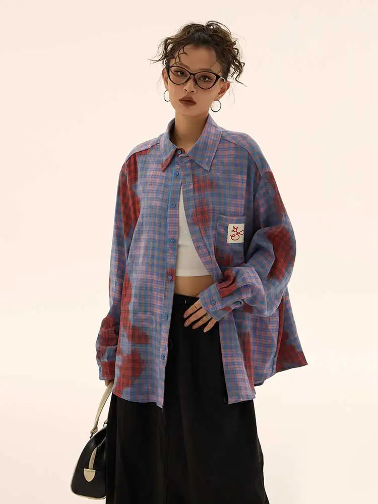 Y2K Baggy Work Wear Plaid Jacket