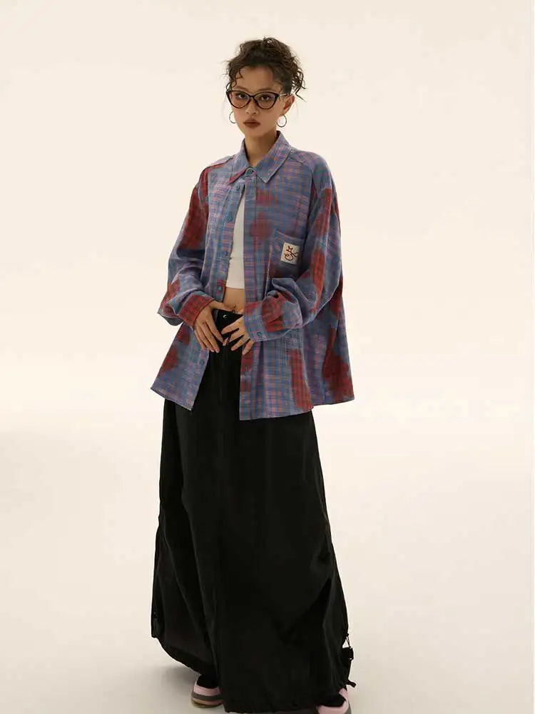 Y2K Baggy Work Wear Plaid Jacket
