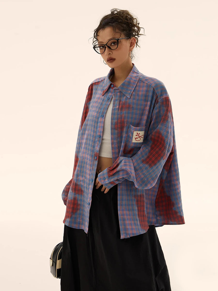 Y2K Baggy Work Wear Plaid Jacket