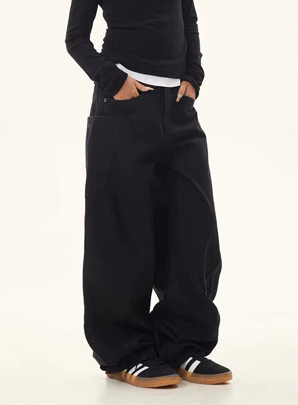 Y2K Black Vintage Oversized Cargo Trousers