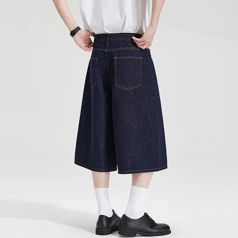 Y2K Black Wash Baggy Long Denim Shorts Jorts