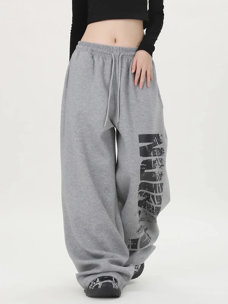 Y2K Block Graphic Sweatpants Joggers Trousers