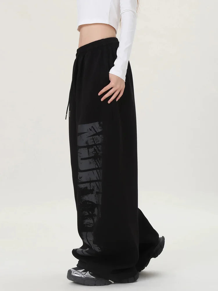 Y2K Block Graphic Sweatpants Joggers Trousers