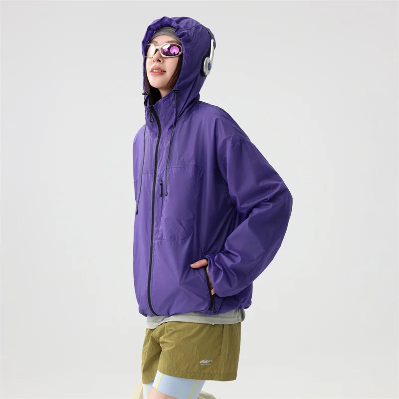 Y2K Block Zip Up Hiking Windbreaker