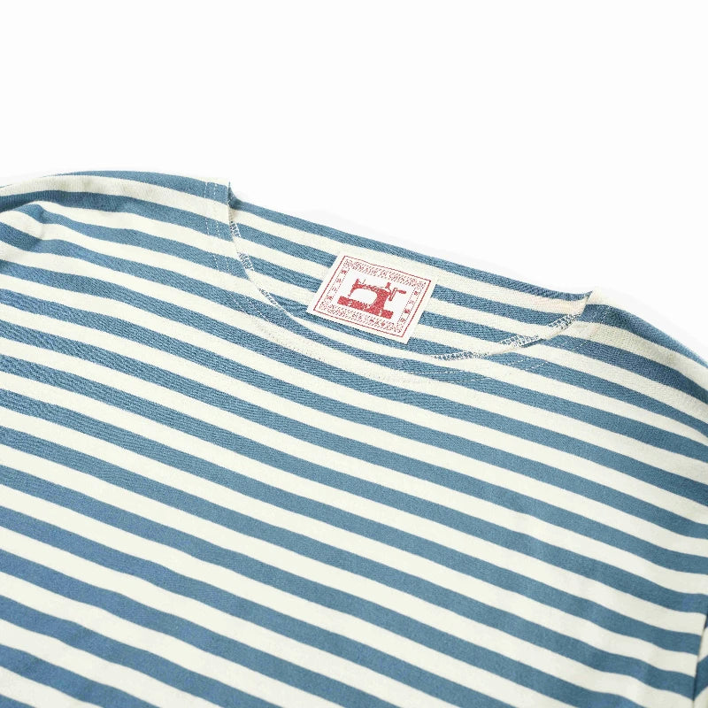 Y2K Blue and White Striped Sea Soul Long Sleeve Top