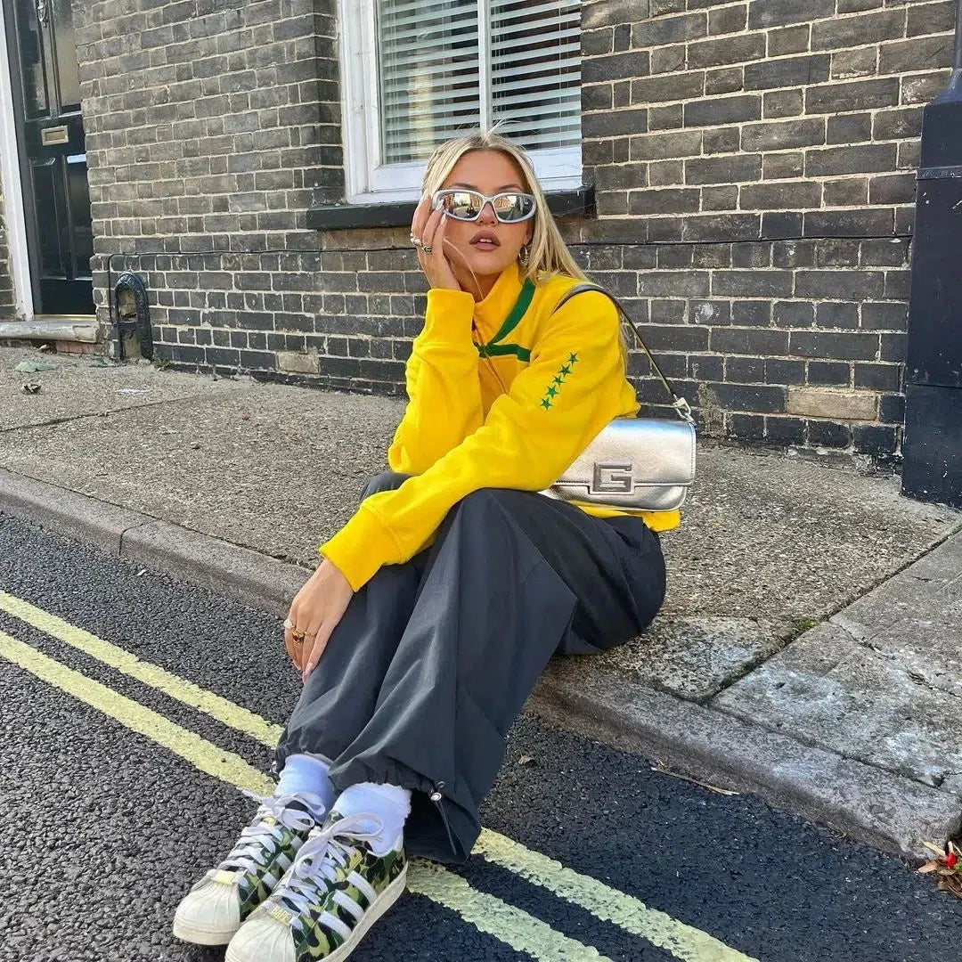Y2K Brazil Zip Up Jacket Yellow