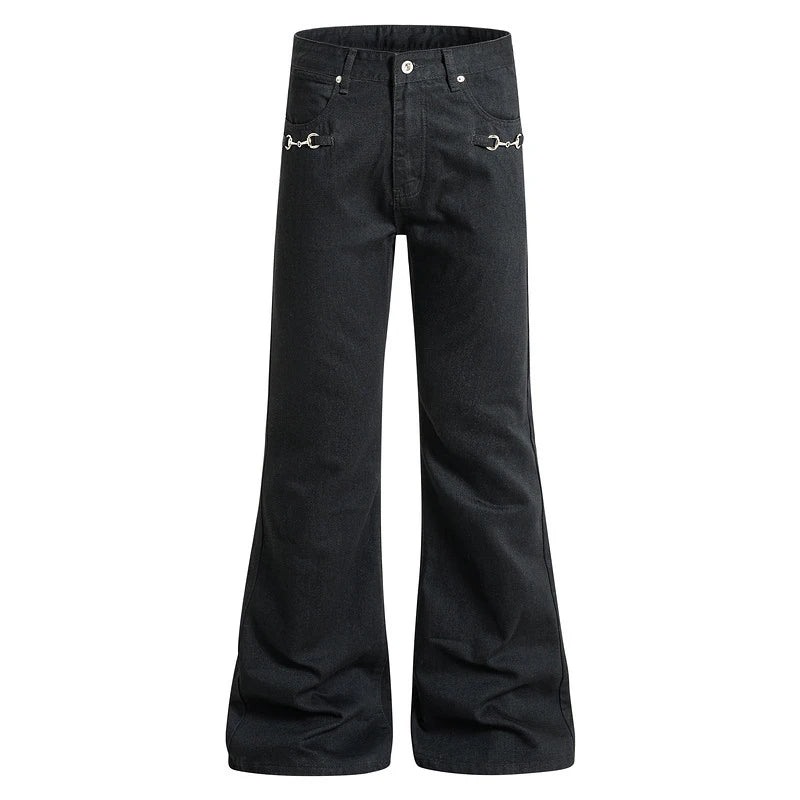 Y2K Buckle Decoration Micro Flared Jeans