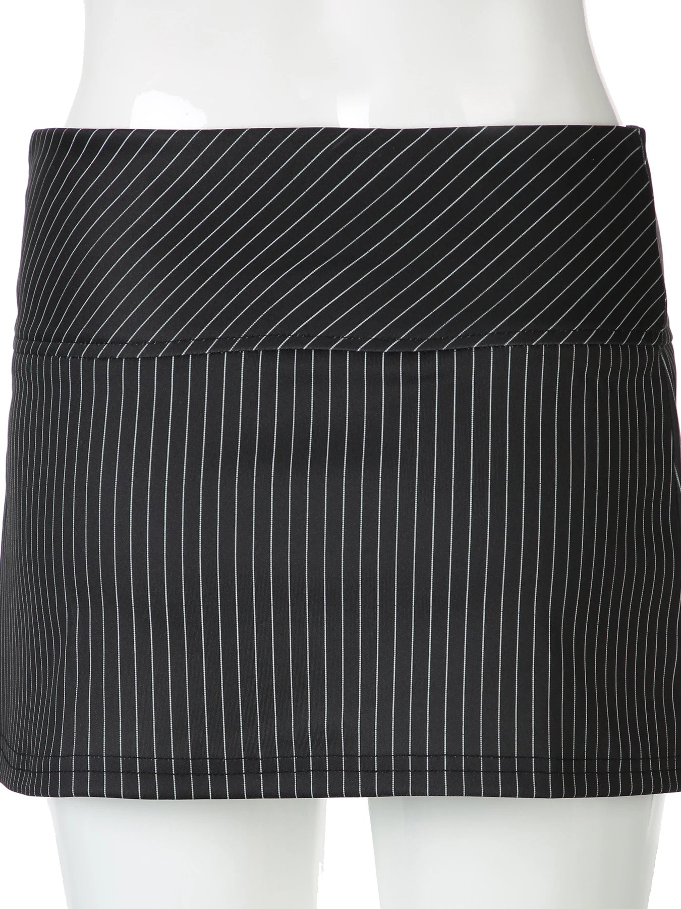 Y2K Business Aesthetic Pinstriped Low Waist Mini Skirt