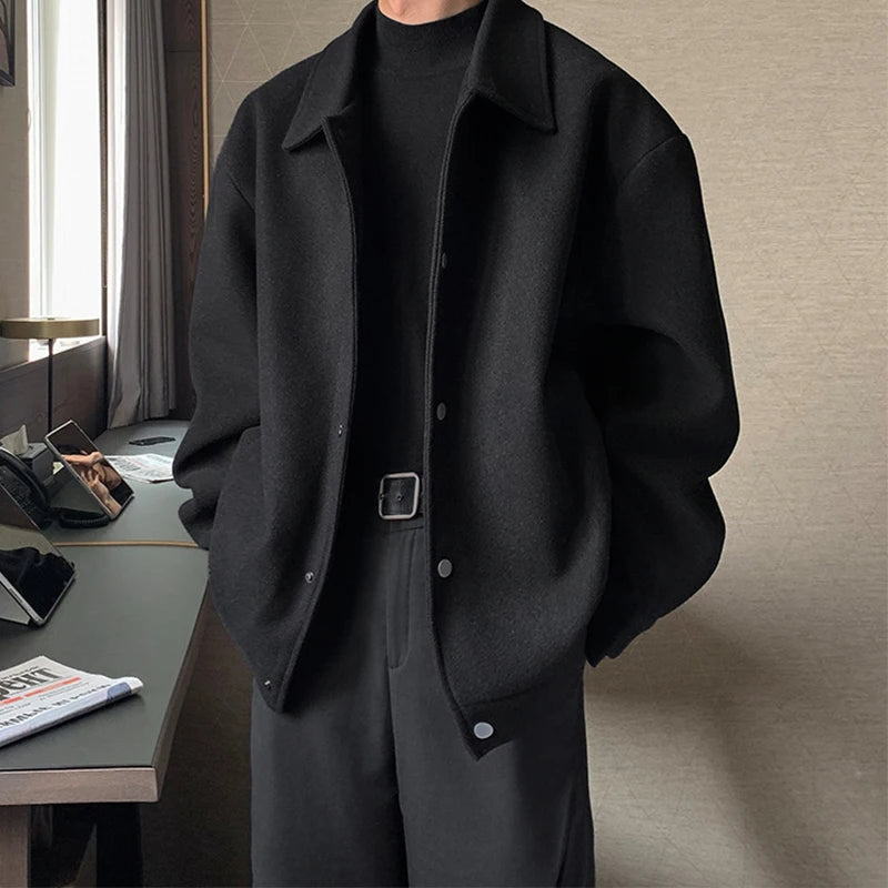 Y2K Buttoned Lapel Outerwear Coat Jacket