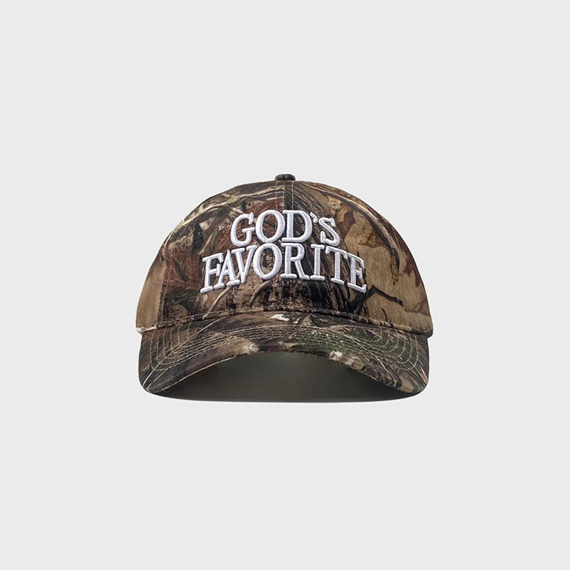 Y2K Camo God's Favourite Baseball Cap