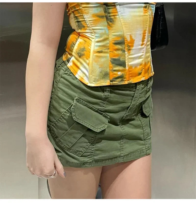 Y2K Cargo Mini Skirt