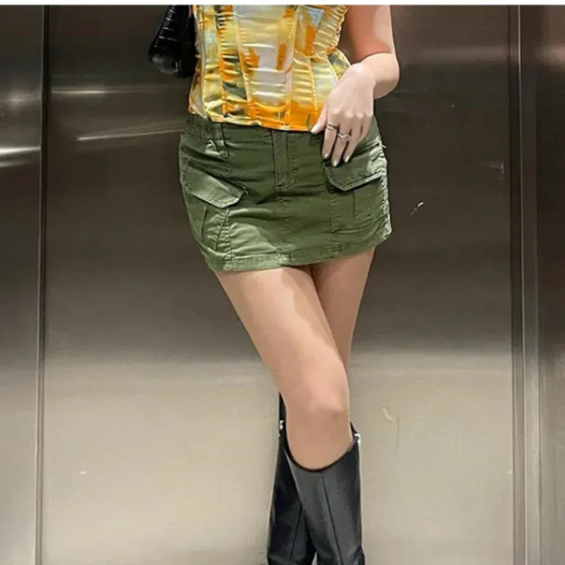 Y2K Cargo Mini Skirt