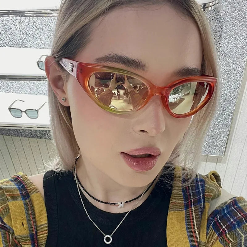Y2K Cat Eye Goggle Sunglasses