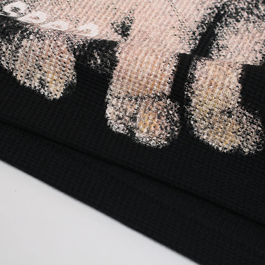 Y2K Cat Eyes Graphic Long Sleeve Top