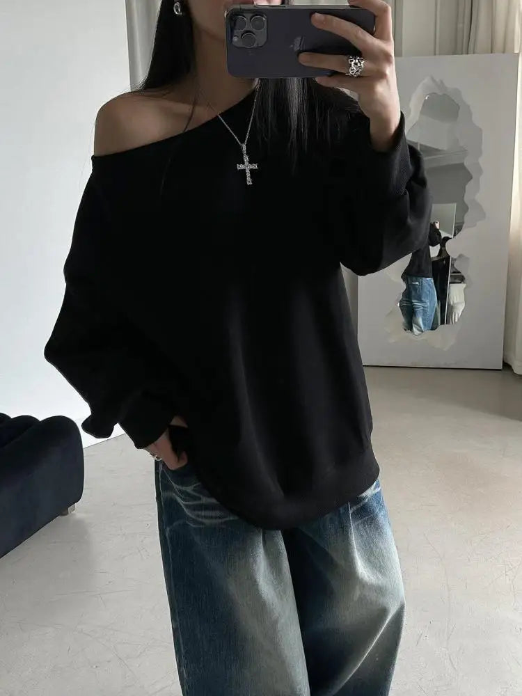 Y2K Chic Off Shoulder Long Sleeve Top