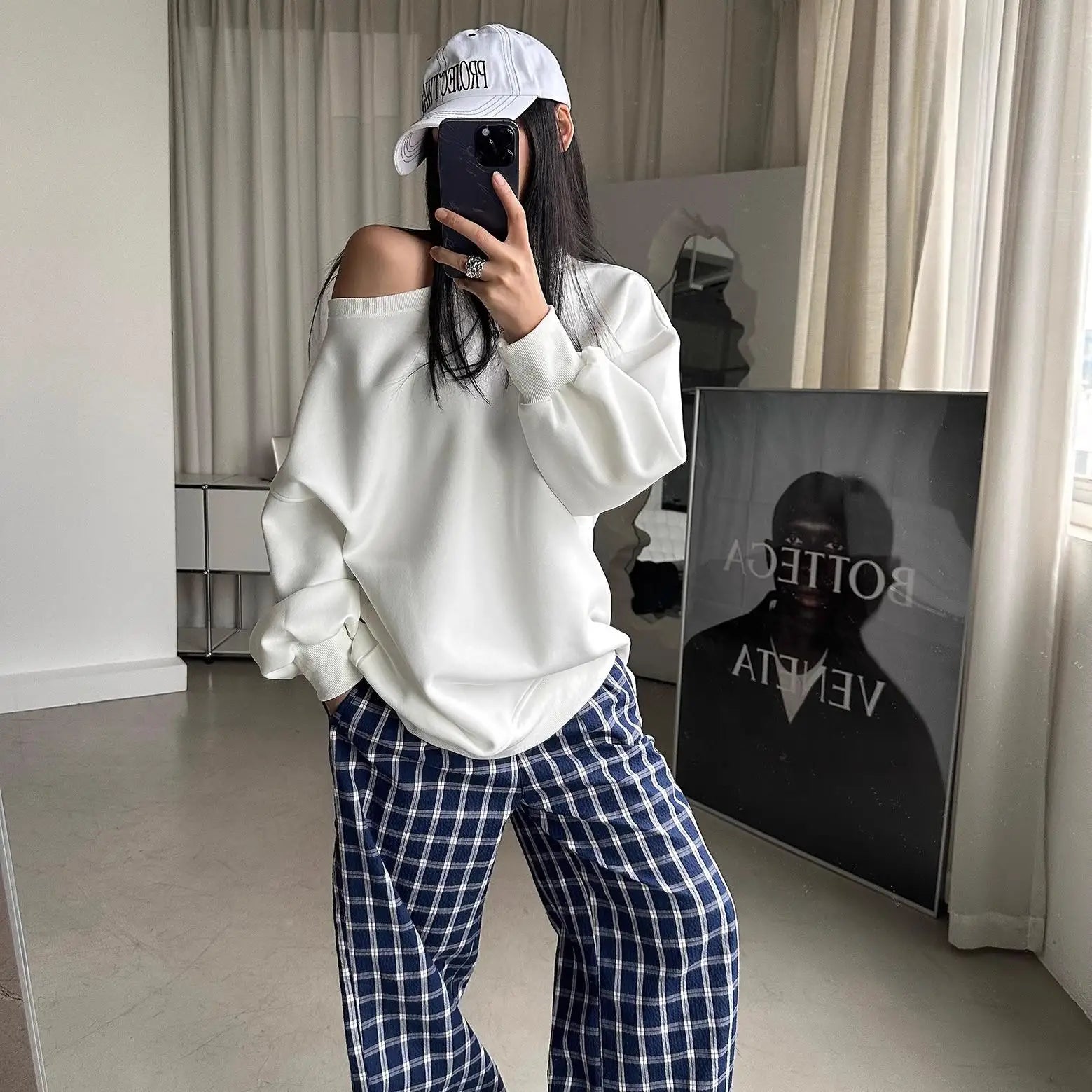 Y2K Chic Off Shoulder Long Sleeve Top