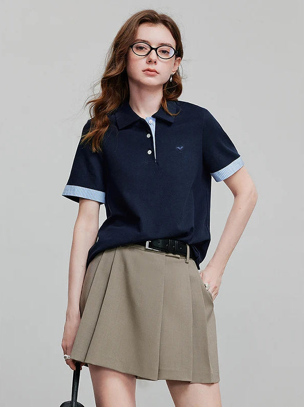 Y2K Contrast Polo Shirt