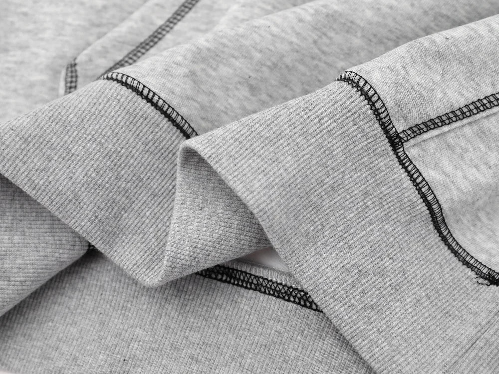 Y2K Contrast Stitch Embroidered Hoodie