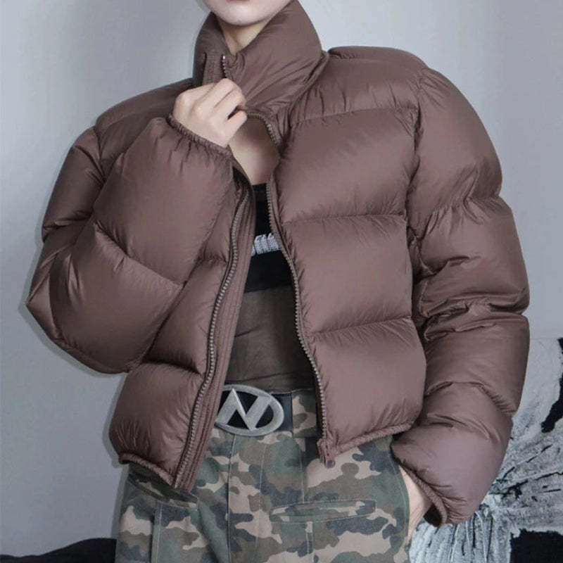 Y2K Cropped Womens Padded Puffer Jacket