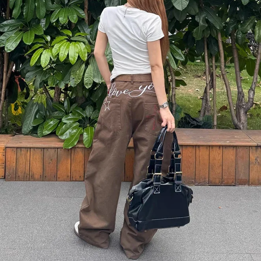 Y2K Curved Boyfriend Fit Jeans