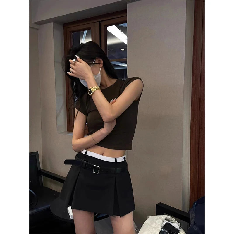 Y2K Cute Pleated Mini Skirt