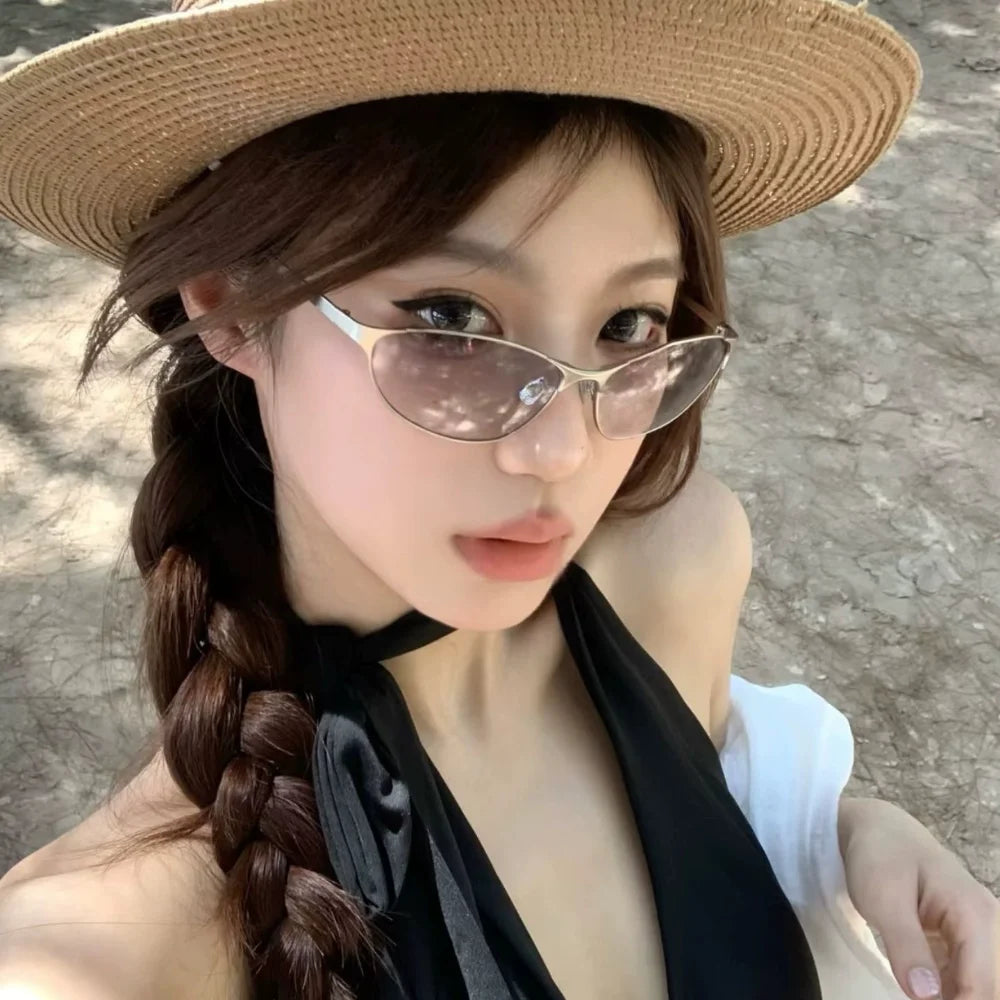 Y2K Dainty Cat Eye Futuristic Sunglasses