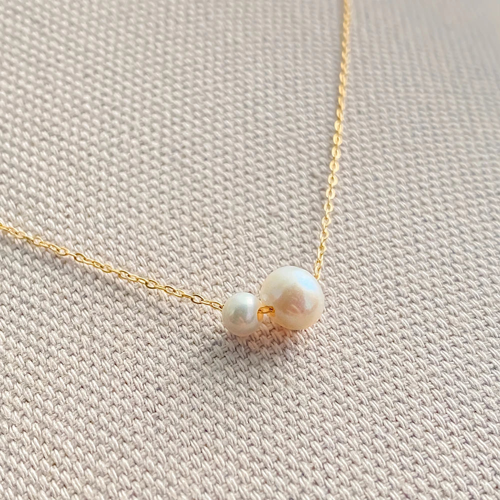 Y2K Dainty Minimalist Faux Pearl Necklace