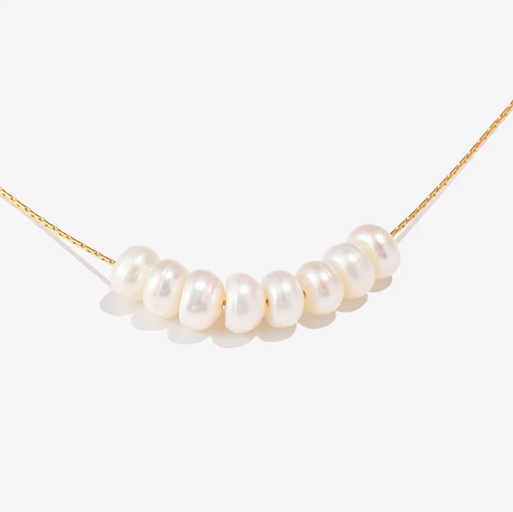 Y2K Dainty Pearl Charm Necklace