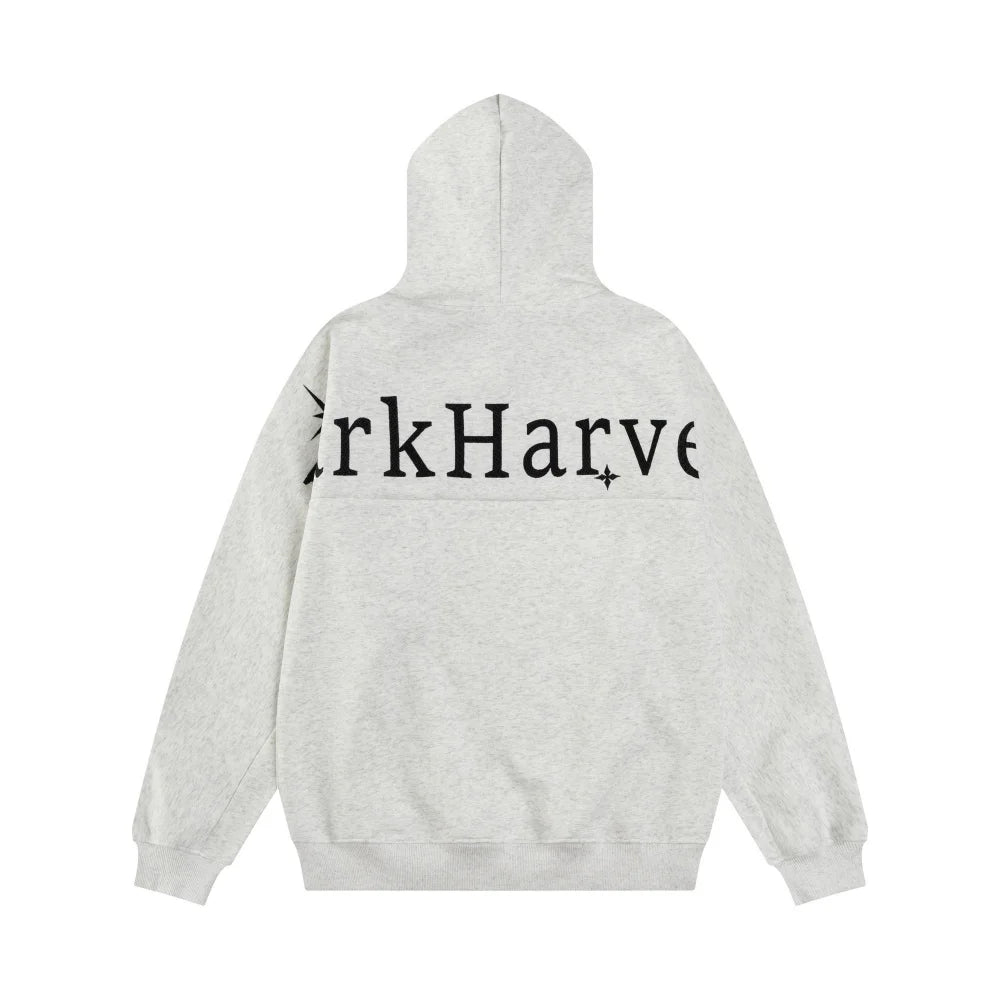 Y2K DarkHarvest Graphic Spliced Hoodie