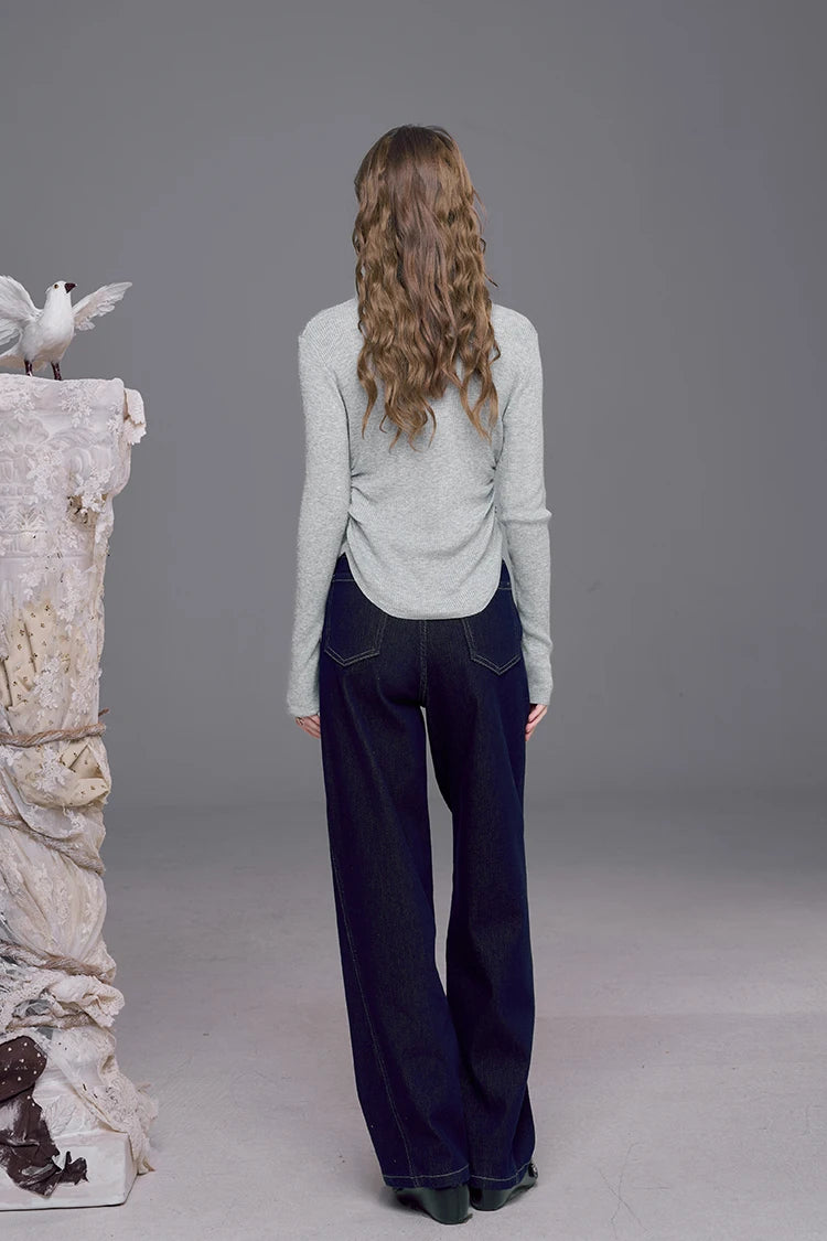 Y2K Deep Denim Boyfriend Fit Jeans