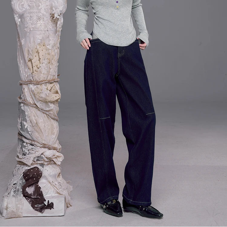Y2K Deep Denim Boyfriend Fit Jeans