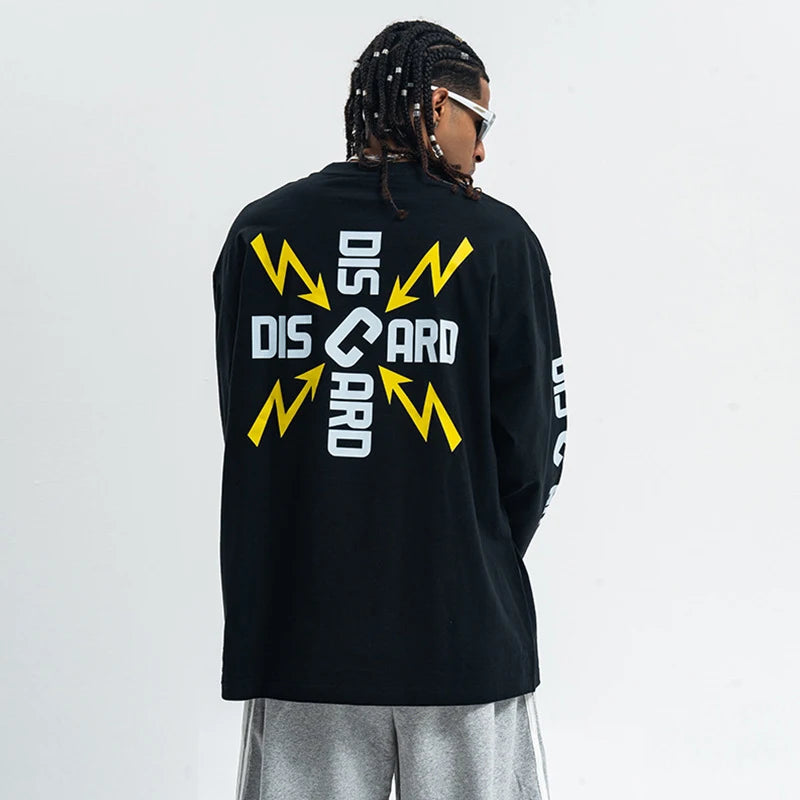 Y2K "Discard" Graphic Long Sleeve Top
