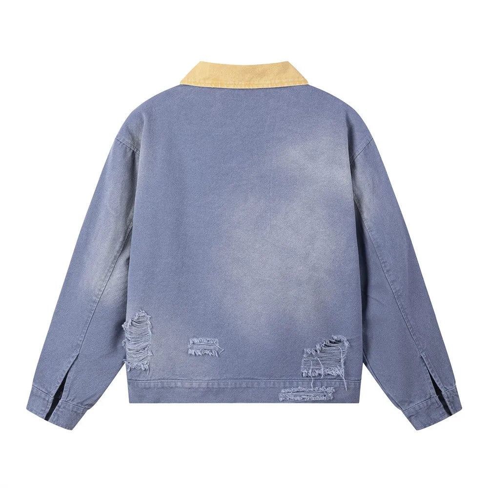 Y2K Distressed Cargo Workwear Jacket