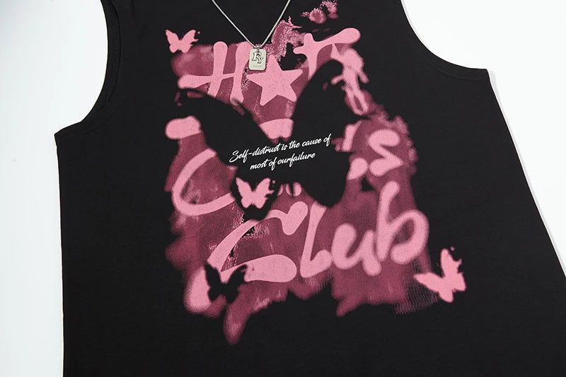 Y2K Distressed Graphic Tank Top