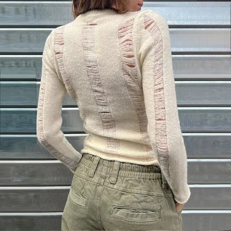 Y2K Distressed Knit Jumper
