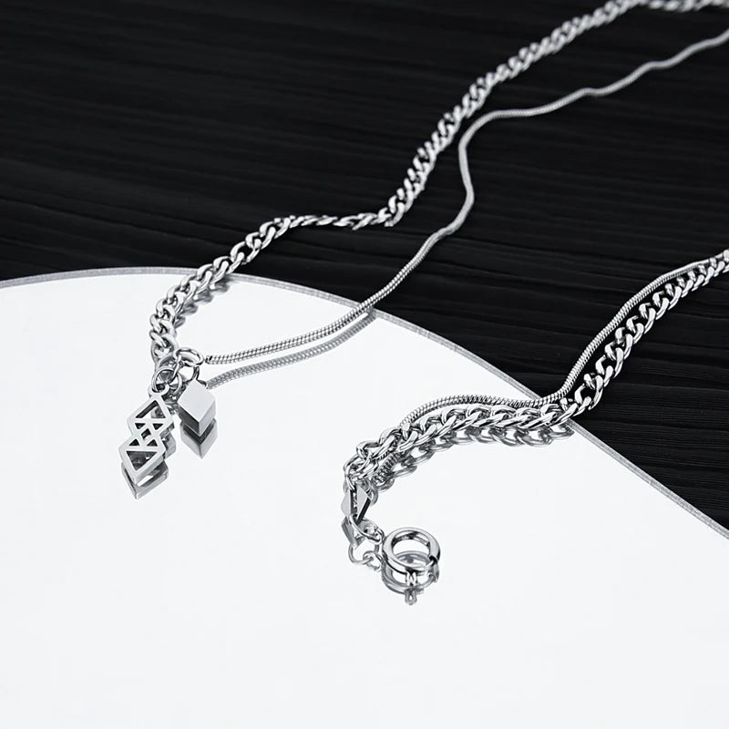 Y2K Double Layered Chain Necklace
