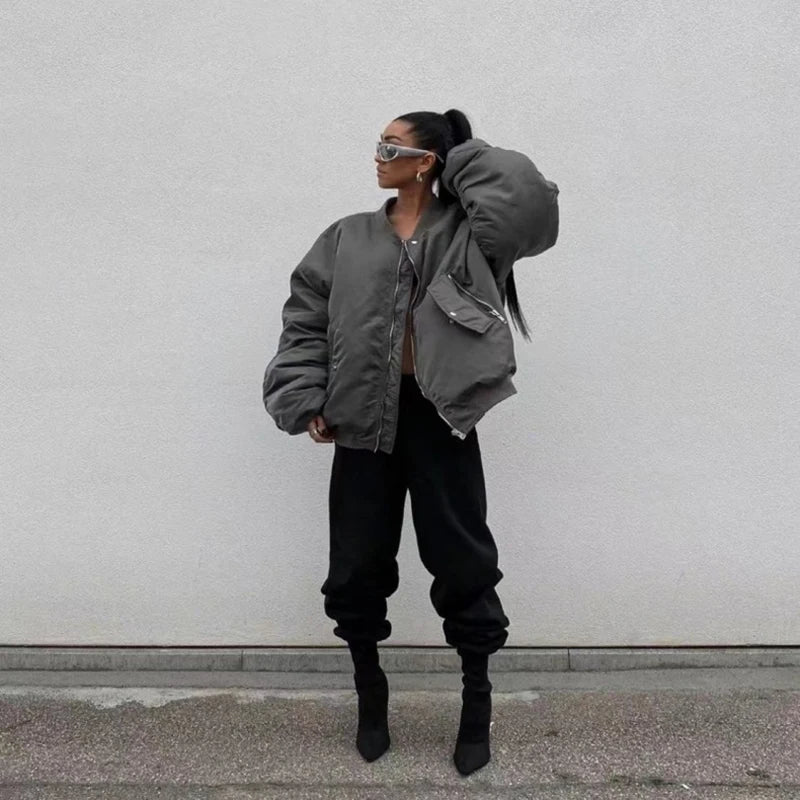 Y2K Double Zip Up Bomber Jacket