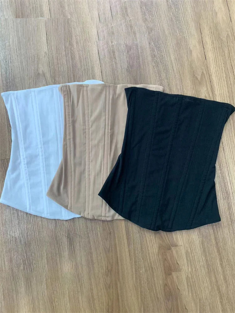 Y2K Elegant Corset Bandeau Tube Top