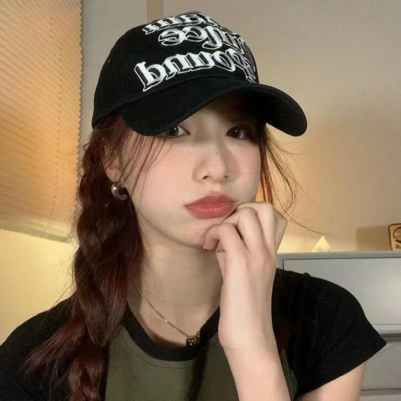 Y2K Embroidered Measurements Baseball Cap