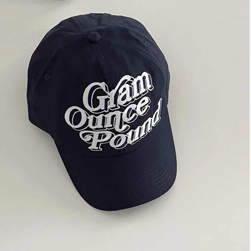 Y2K Embroidered Measurements Baseball Cap
