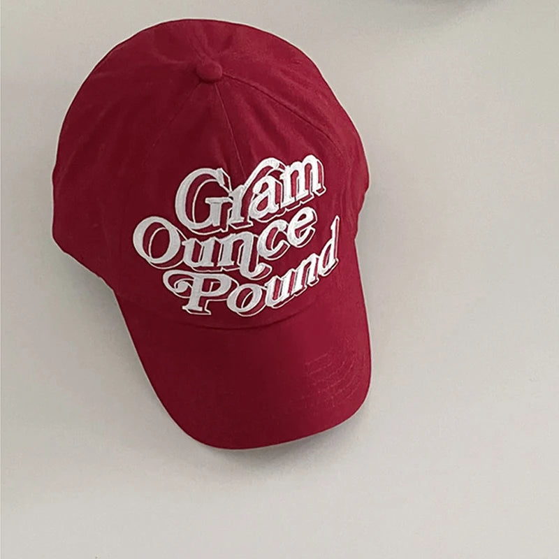 Y2K Embroidered Measurements Baseball Cap