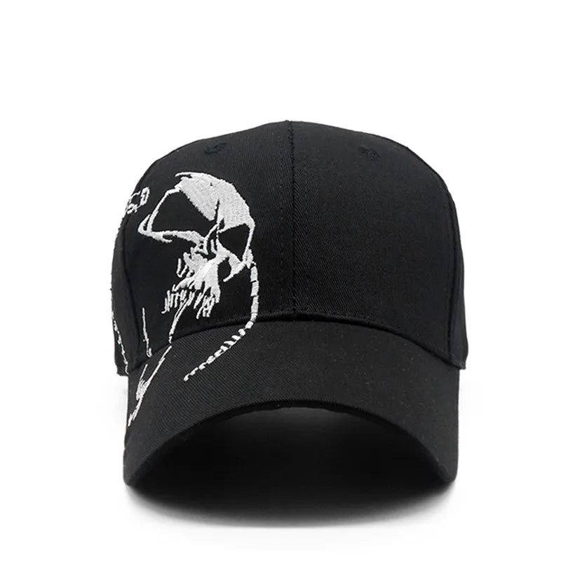 Y2K Embroidered Screaming Skull Baseball Cap