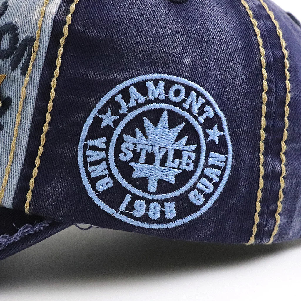Y2K Embroidered Vintage Wash Distressed Baseball Cap