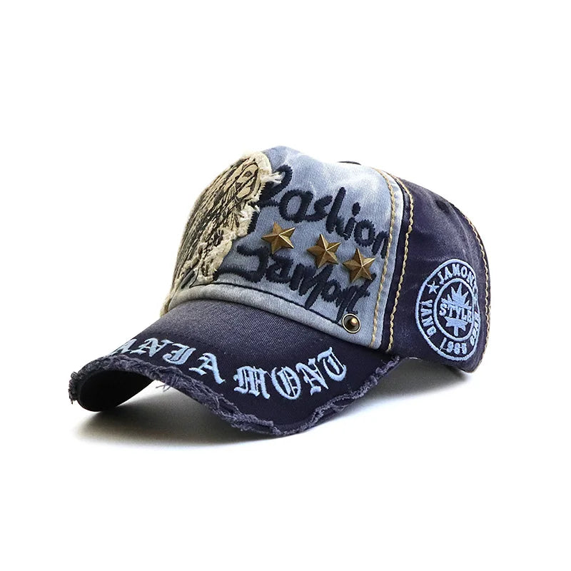 Y2K Embroidered Vintage Wash Distressed Baseball Cap