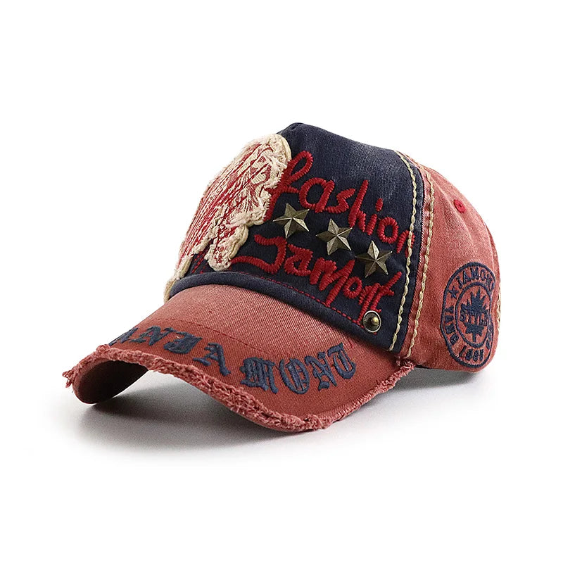 Y2K Embroidered Vintage Wash Distressed Baseball Cap