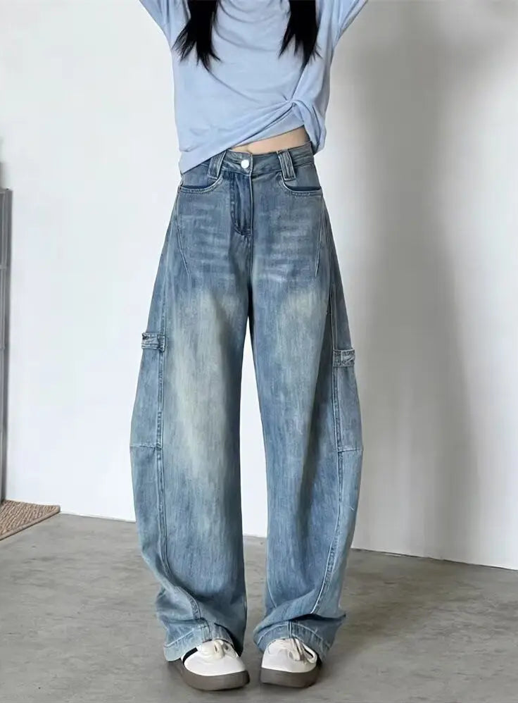 Y2K Essentials Baggy Barrel Cargo Jeans