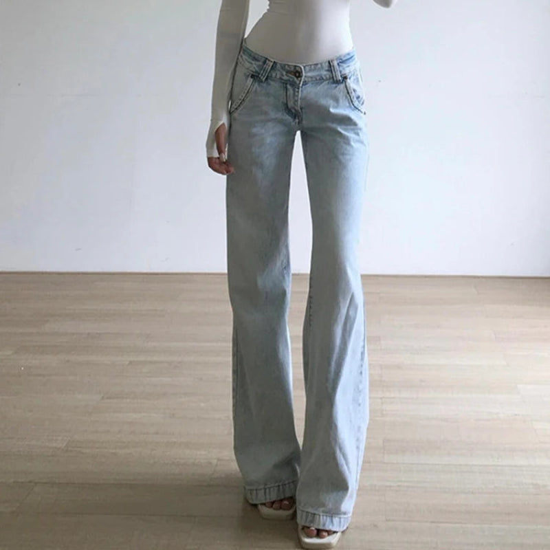 Y2K Essentials Streetwear Low Rise Denim Jeans