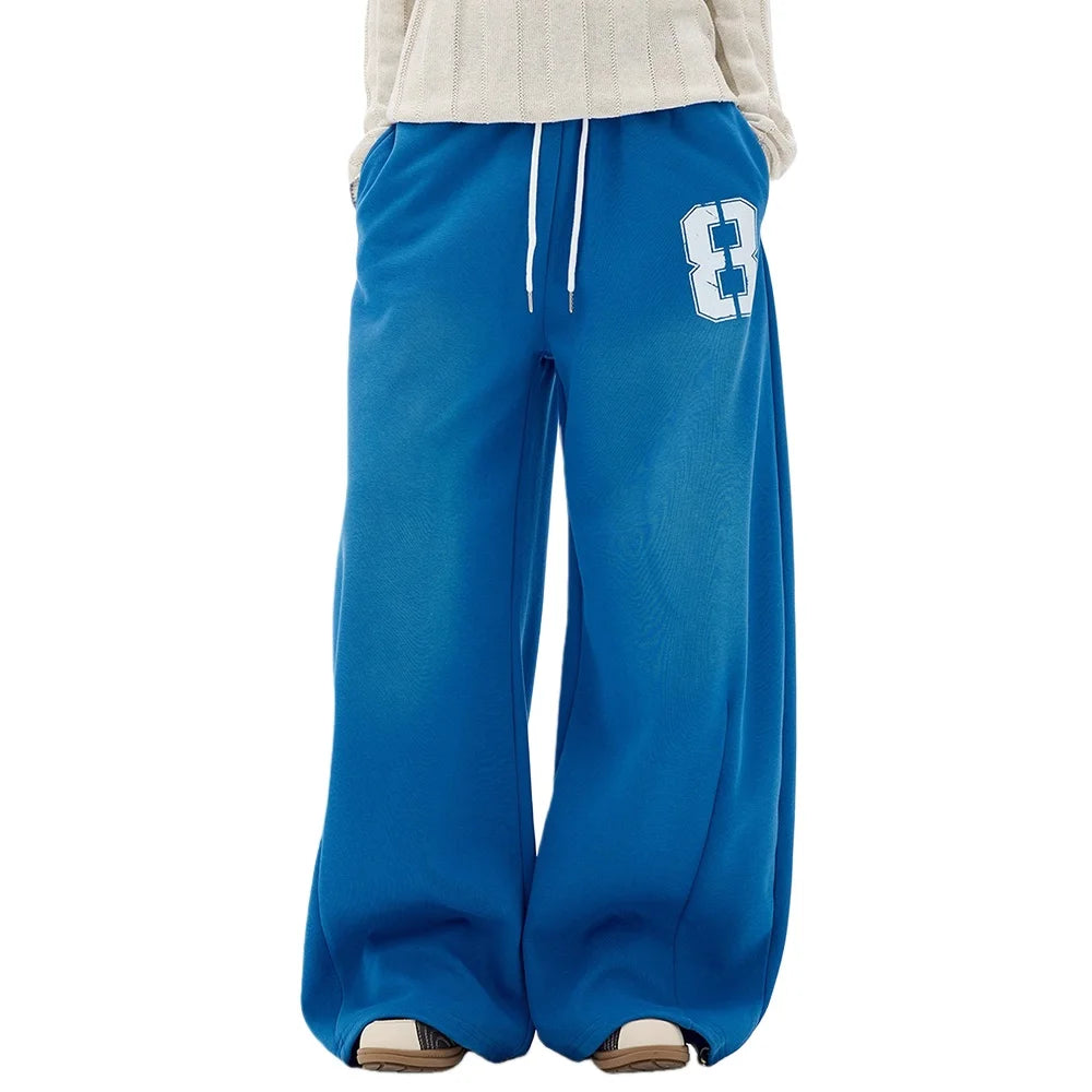 Y2K Essentials Varsity Blue Baggy Sweatpants Joggers Trousers