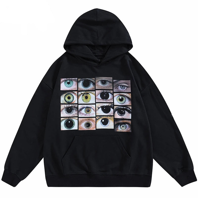 Y2K Eyes and Eyes Graphic Hoodie
