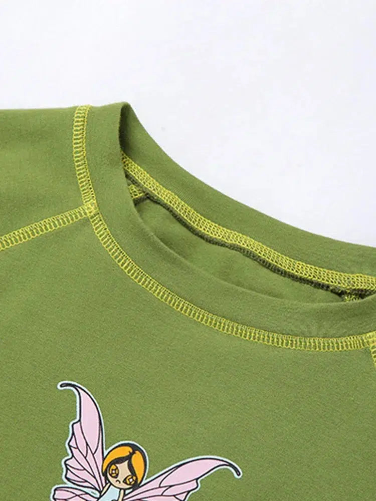 Y2K Fairy Dream Green Crop Top
